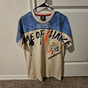 Switch "Game of Chance" Angel Graphic T-Shirt Mens Size M Beige Blue